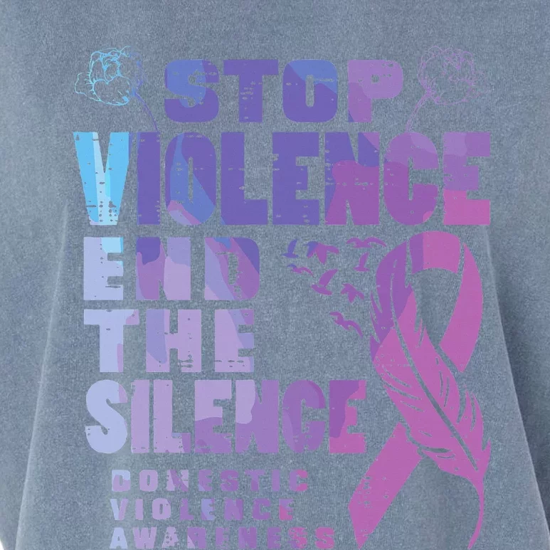 Stop Domestic Violence End Silence Awareness Garment-Dyed Women's Muscle Tee