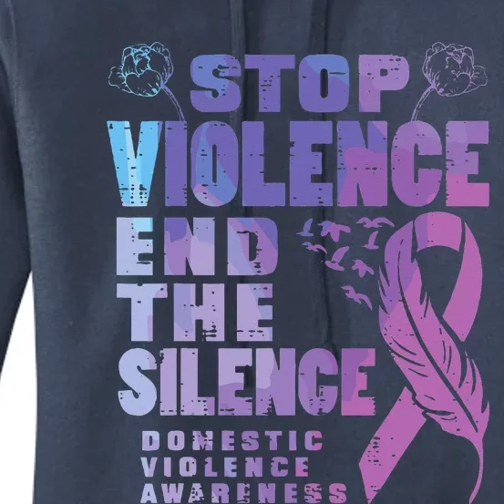 Stop Domestic Violence End Silence Awareness Women's Pullover Hoodie