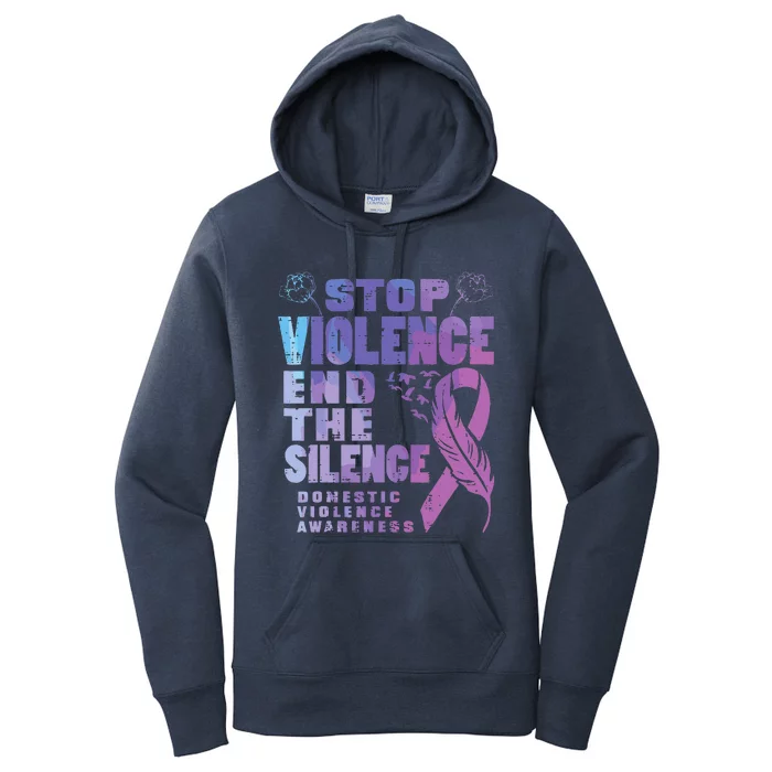 Stop Domestic Violence End Silence Awareness Women's Pullover Hoodie