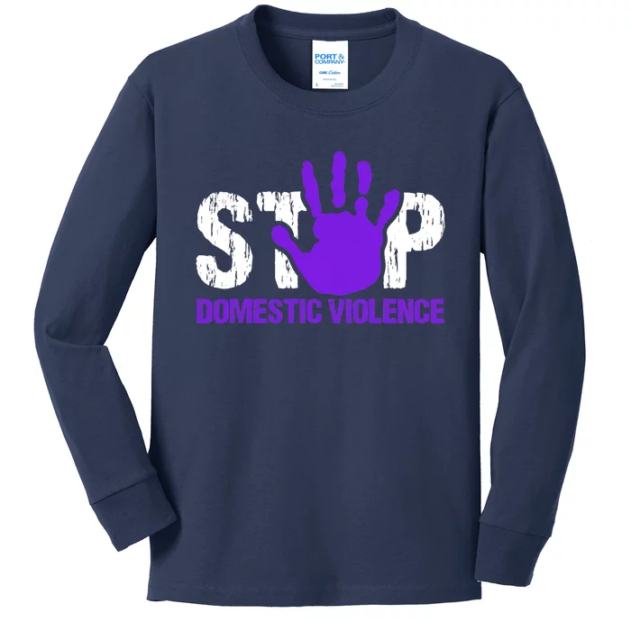 Stop Domestic Violence Awareness Kids Long Sleeve Shirt