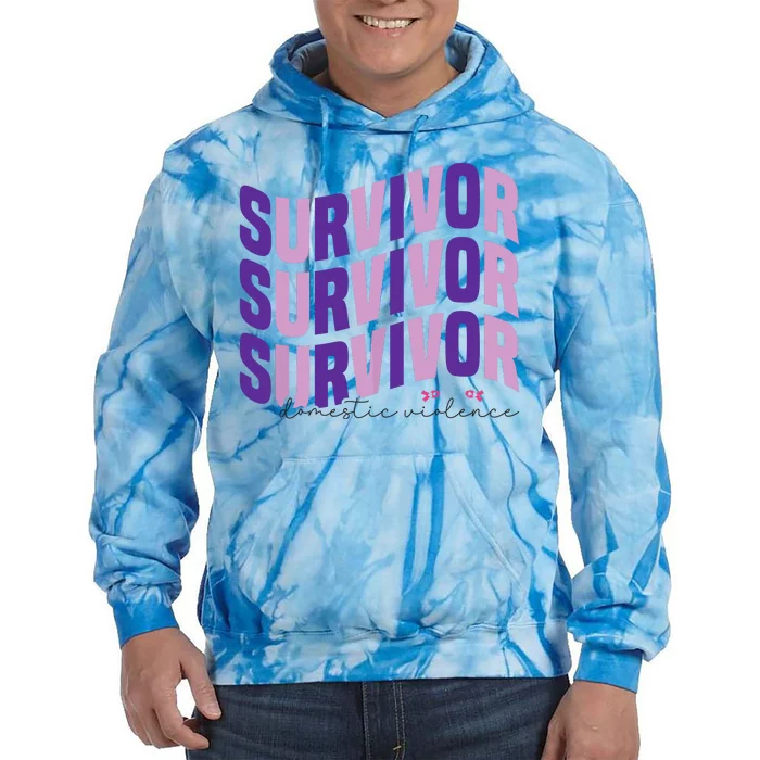 Survivor Domestic Violence Awareness Month 2024 Tie Dye Hoodie