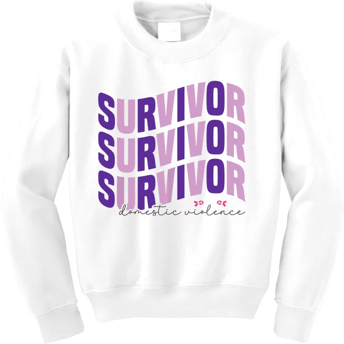 Survivor Domestic Violence Awareness Month 2024 Kids Sweatshirt