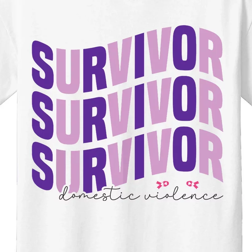 Survivor Domestic Violence Awareness Month 2024 Kids T-Shirt