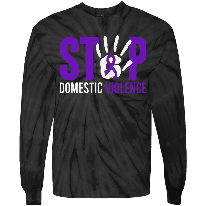 Stop Domestic Violence Awareness Domestic Violence Survivor Tie-Dye Long Sleeve Shirt