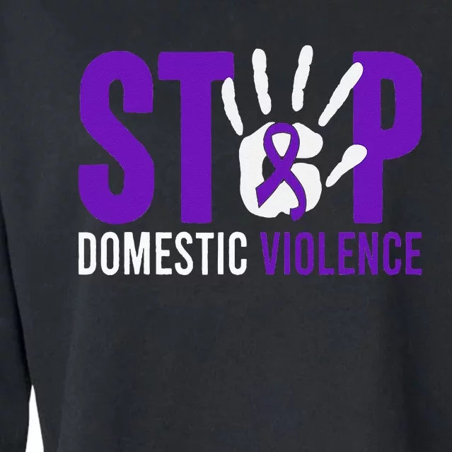 Stop Domestic Violence Awareness Domestic Violence Survivor Cropped Pullover Crew