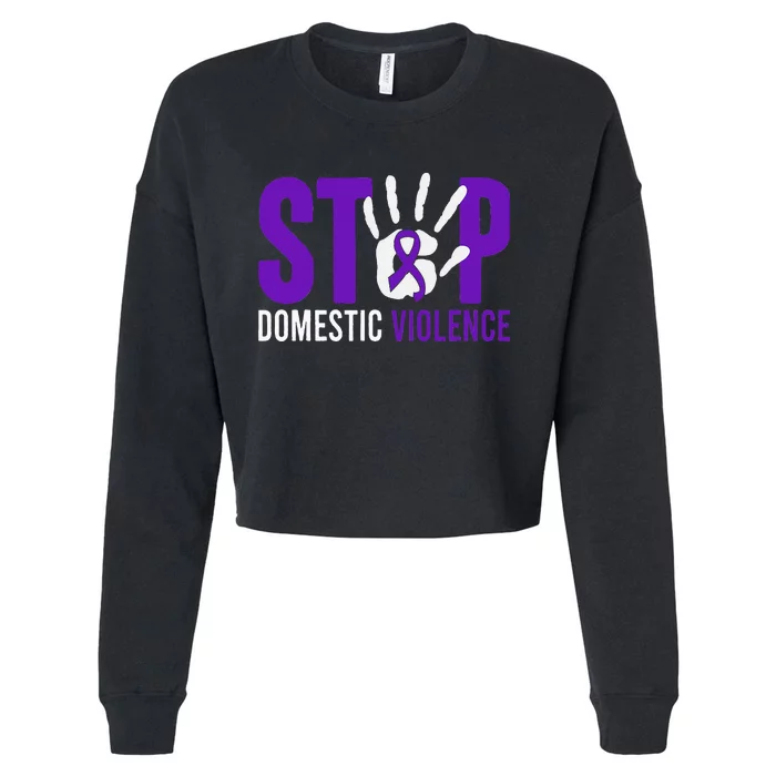 Stop Domestic Violence Awareness Domestic Violence Survivor Cropped Pullover Crew