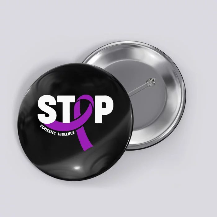 Stop Domestic Violence Awareness Purple Ribbon Button