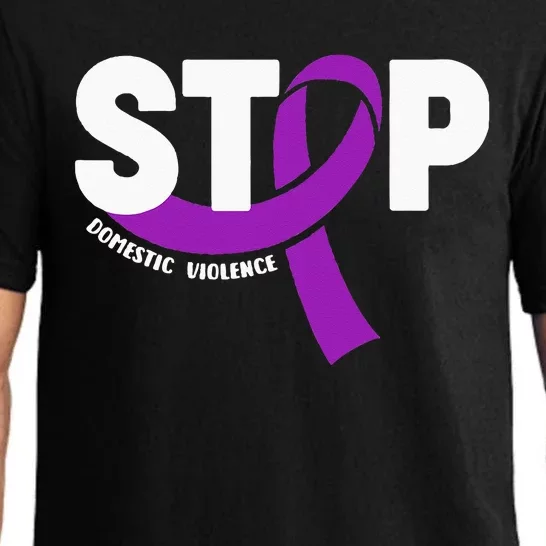 Stop Domestic Violence Awareness Purple Ribbon Pajama Set