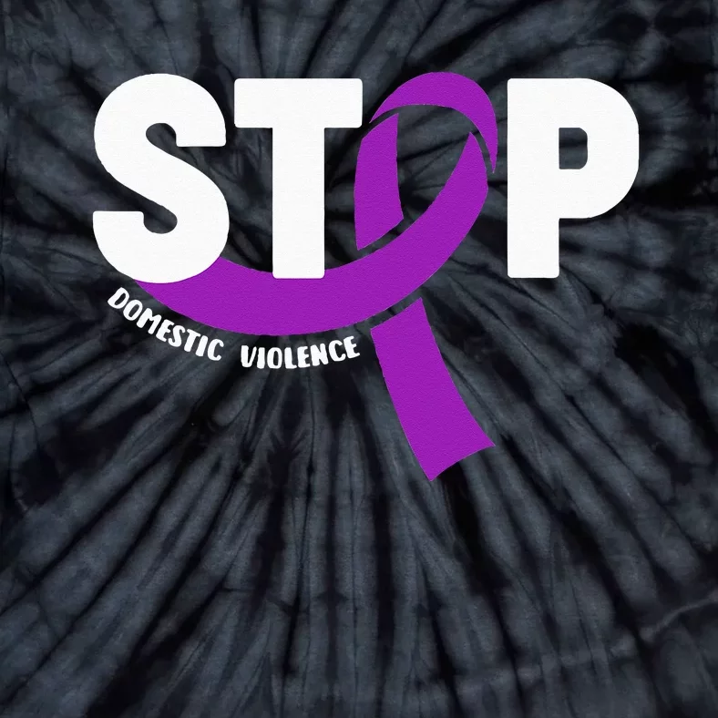 Stop Domestic Violence Awareness Purple Ribbon Tie-Dye T-Shirt