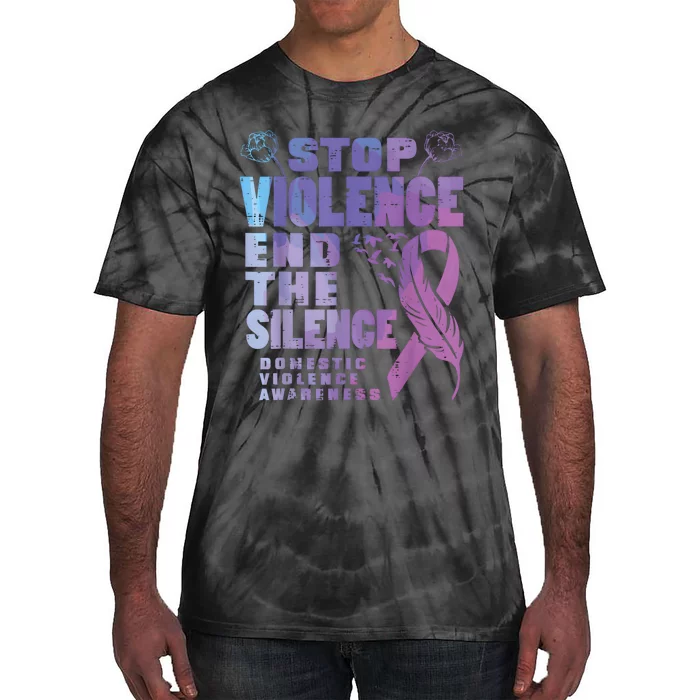 Stop Domestic Violence End Silence Awareness Tie-Dye T-Shirt