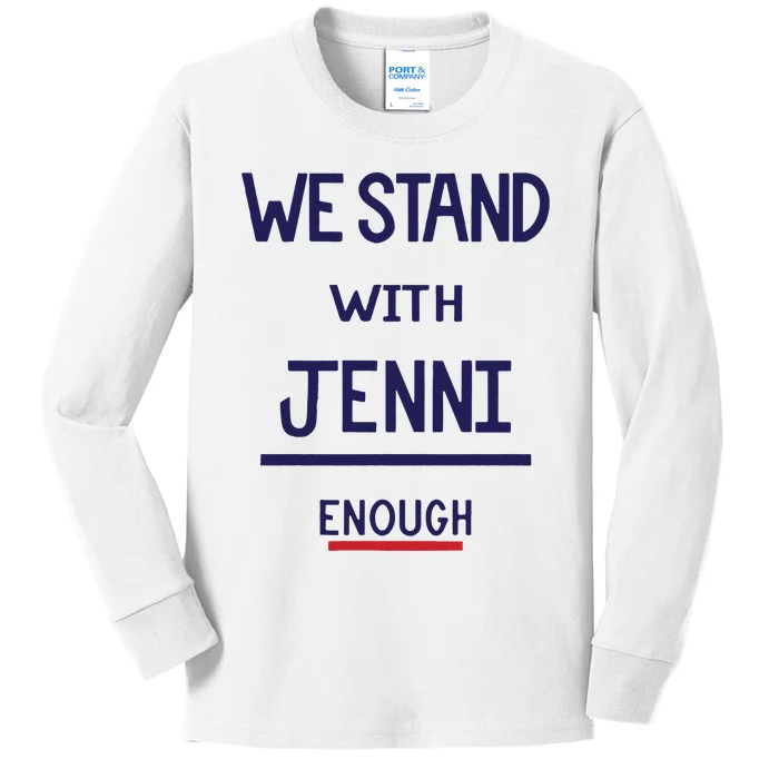 San Diego Wave We Stand With Jenni Enough Kids Long Sleeve Shirt