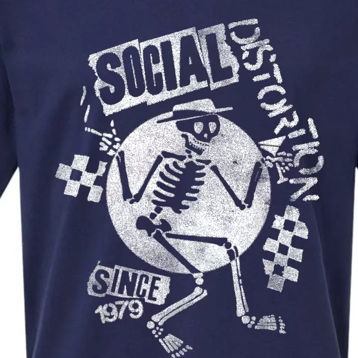 Social Distortion White Spray Skelly Sueded Cloud Jersey T-Shirt