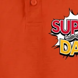 Super Dad With Moustache Fathers Day Dry Zone Grid Performance Polo