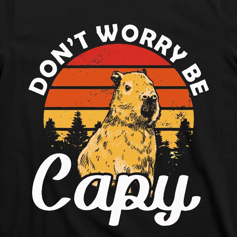 Sunset Dont Worry Be Capy Cute Capybara T-Shirt