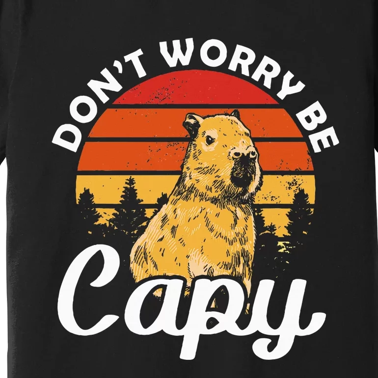 Sunset Dont Worry Be Capy Cute Capybara Premium T-Shirt