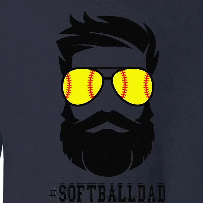 Softball Dad With Beard And Cool Sunglasses Toddler Sweatshirt