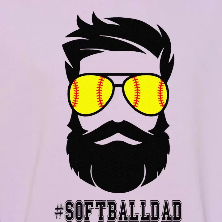 Softball Dad With Beard And Cool Sunglasses Garment-Dyed Sweatshirt