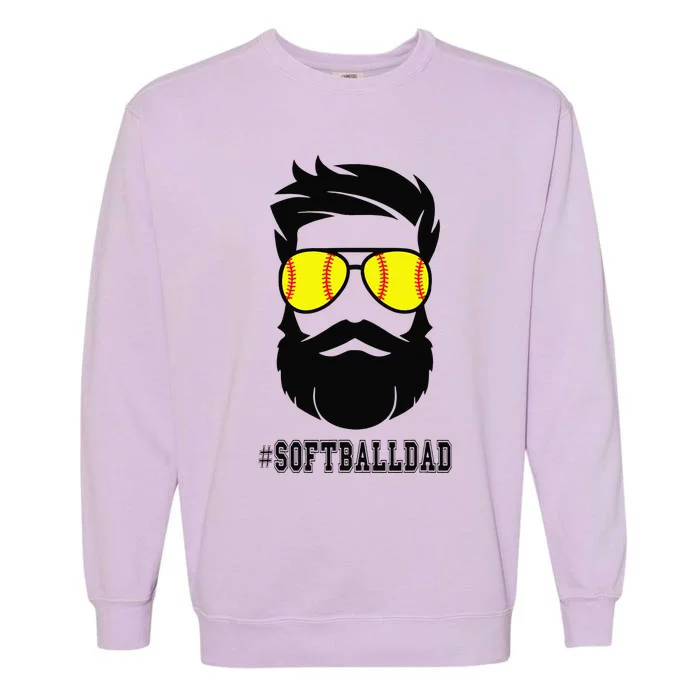 Softball Dad With Beard And Cool Sunglasses Garment-Dyed Sweatshirt