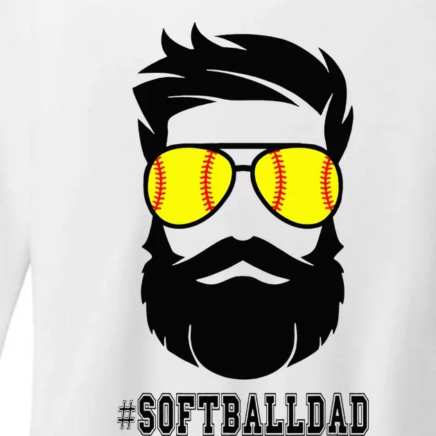 Softball Dad With Beard And Cool Sunglasses Womens CVC Long Sleeve Shirt