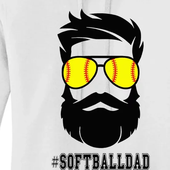 Softball Dad With Beard And Cool Sunglasses Women's Pullover Hoodie