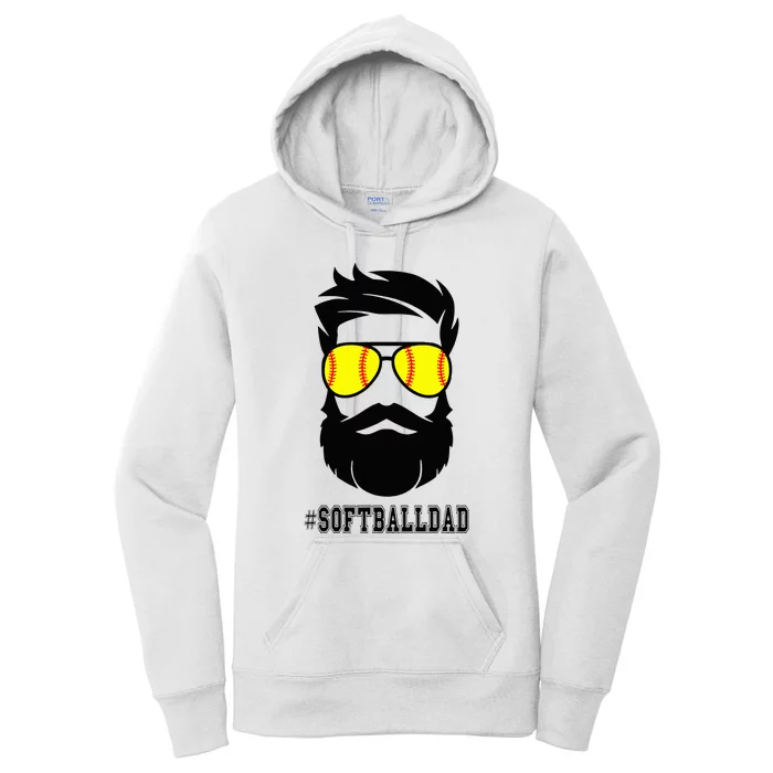 Softball Dad With Beard And Cool Sunglasses Women's Pullover Hoodie