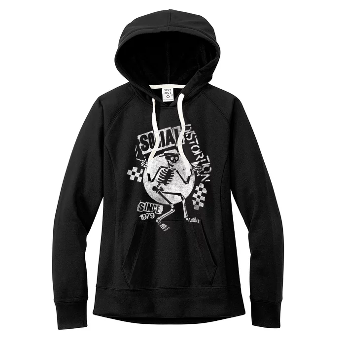 Social Distortion White Spray Skelly Women's Fleece Hoodie