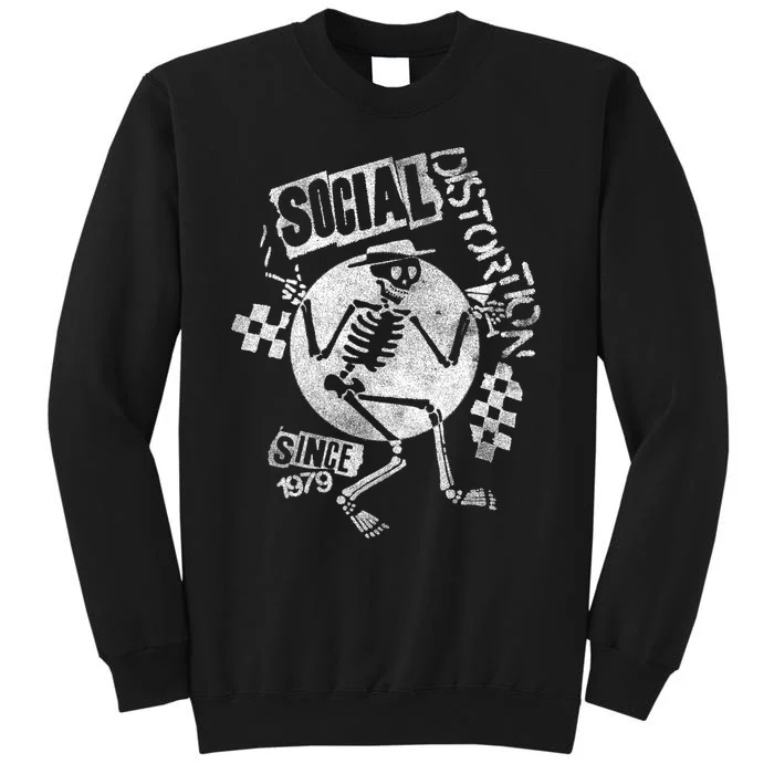 Social Distortion White Spray Skelly Tall Sweatshirt