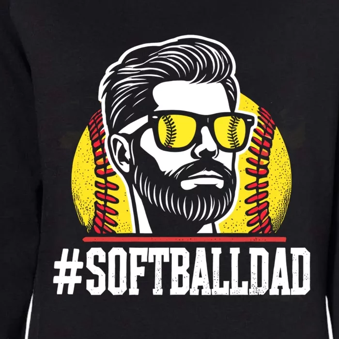 Softball Dad With Beard And Sunglasses Gift Womens California Wash Sweatshirt