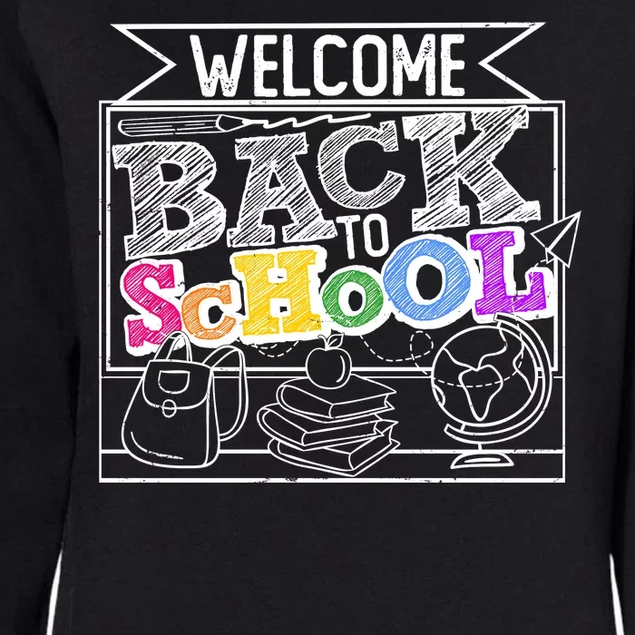 Sketchy Doodle Welcome Back To School Womens California Wash Sweatshirt