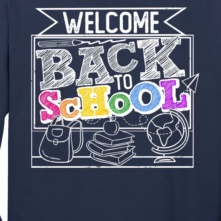 Sketchy Doodle Welcome Back To School Tall Long Sleeve T-Shirt