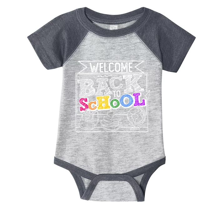 Sketchy Doodle Welcome Back To School Infant Baby Jersey Bodysuit