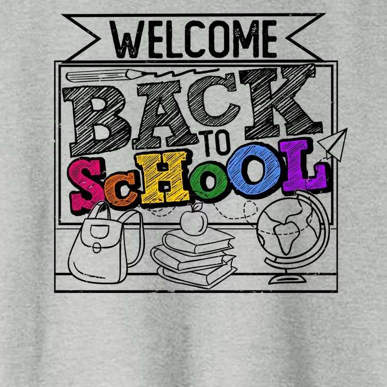 Sketchy Doodle Welcome Back To School Women's Crop Top Tee