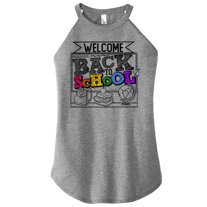 Sketchy Doodle Welcome Back To School Women’s Perfect Tri Rocker Tank