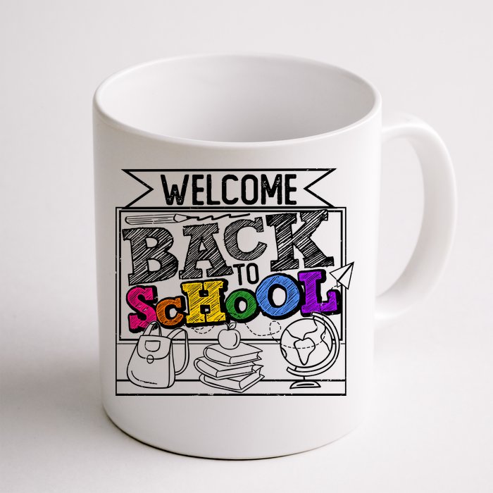 Sketchy Doodle Welcome Back To School Front & Back Coffee Mug