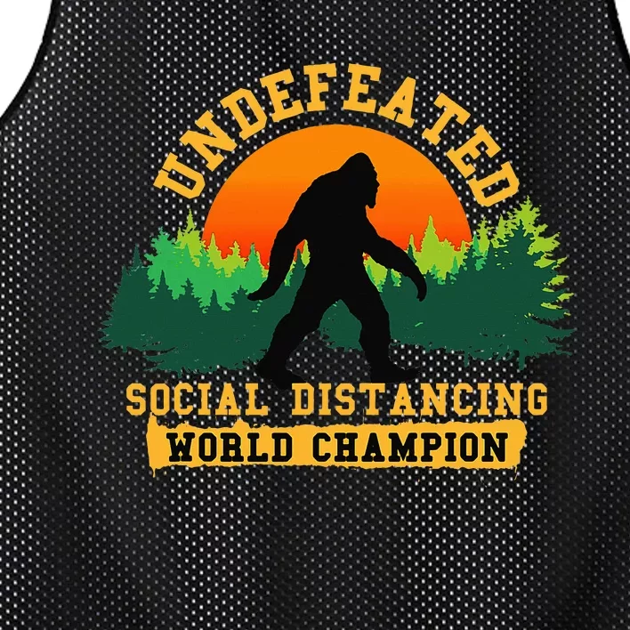 Social Distancing World Champion Funny Bigfoot Mesh Reversible Basketball Jersey Tank