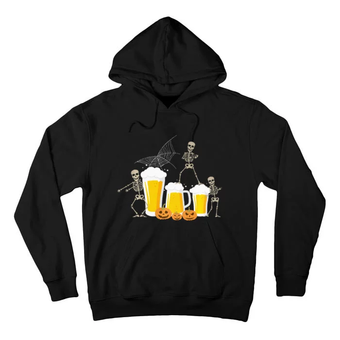 Skeleton Dance With Beer Mugs Halloween Fun Drinking Adults Tall Hoodie