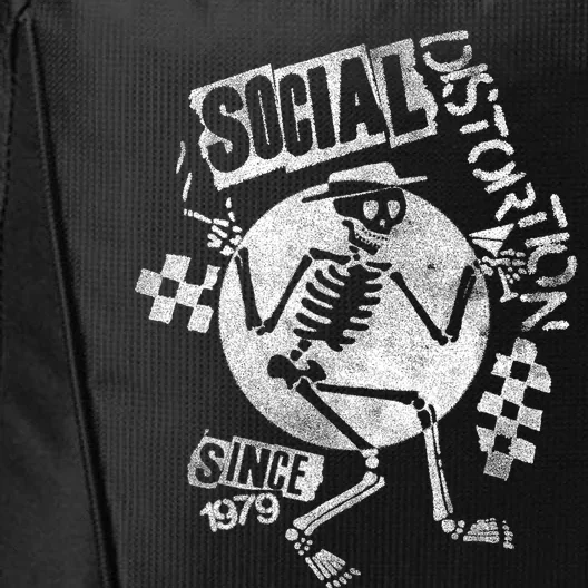 Social Distortion White Spray Skelly City Backpack