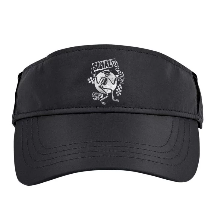 Social Distortion White Spray Skelly Adult Drive Performance Visor