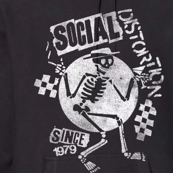 Social Distortion White Spray Skelly Premium Hoodie