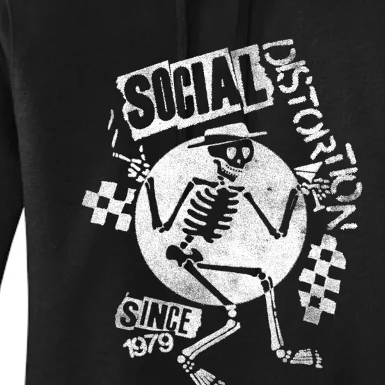 Social Distortion White Spray Skelly Women's Pullover Hoodie