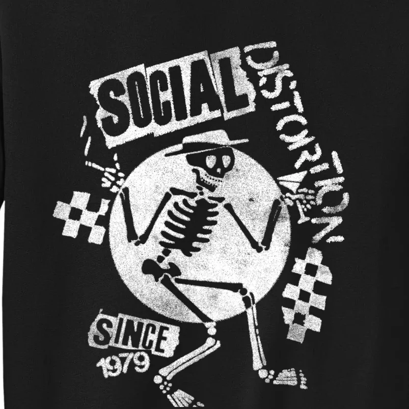 Social Distortion White Spray Skelly Tall Sweatshirt