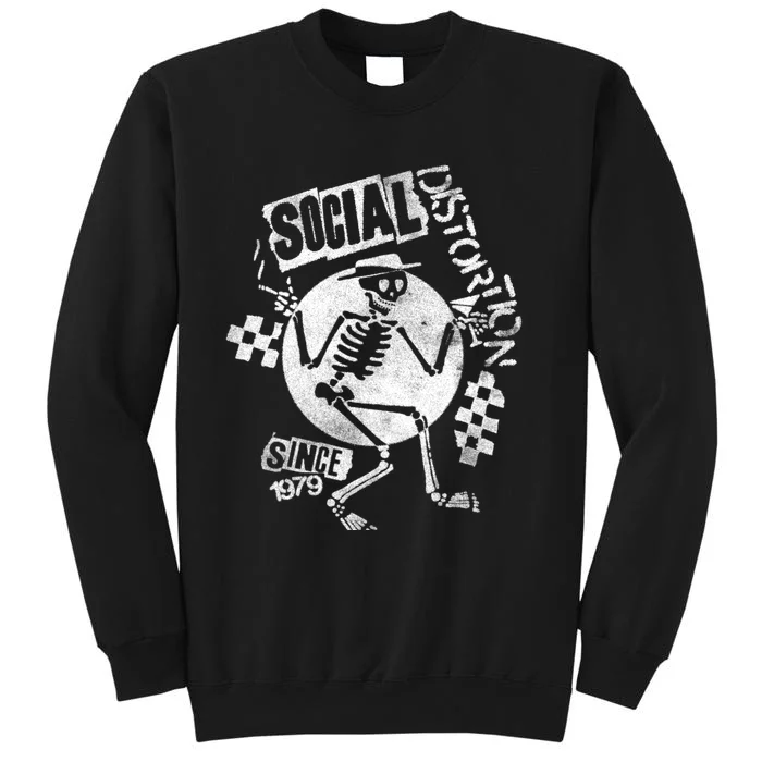 Social Distortion White Spray Skelly Tall Sweatshirt