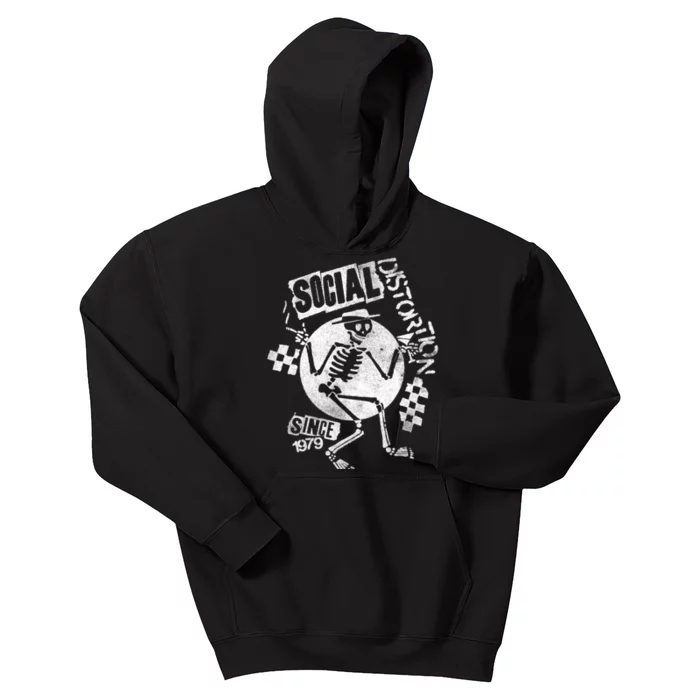 Social Distortion White Spray Skelly Kids Hoodie