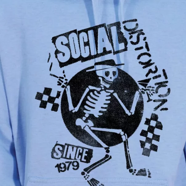 Social Distortion White Spray Skelly Unisex Surf Hoodie