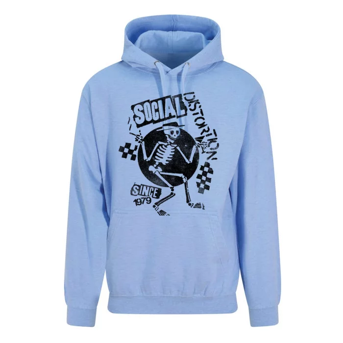 Social Distortion White Spray Skelly Unisex Surf Hoodie