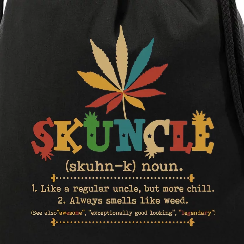 Skuncle Definition Weed Gifts For Uncle,Marijuana Leaf Stoner Uncle Drawstring Bag