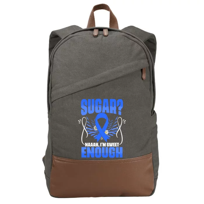 Sugar Diabetes Warrior Support Diabetic Diabetes Awareness Gift Cotton Canvas Backpack