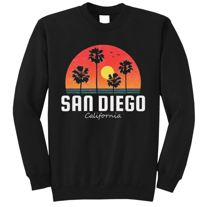 San Diego Women Vintage Retro Beach Sunset Sweatshirt