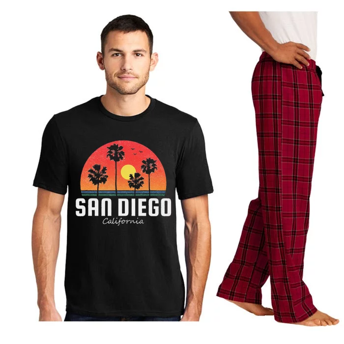 San Diego Women Vintage Retro Beach Sunset Pajama Set