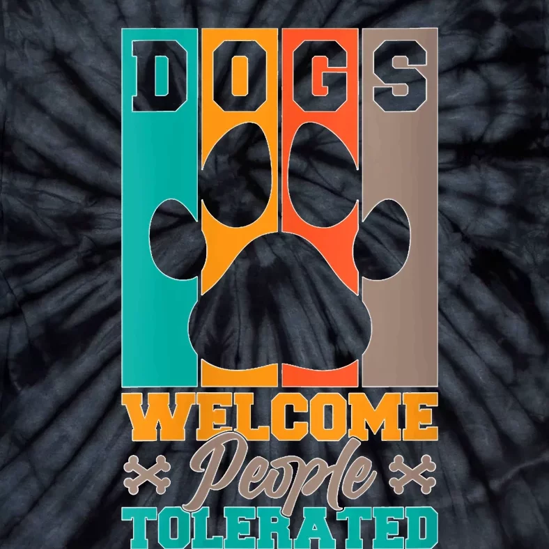 S Dogs Welcome People Tolerated V Neck Tie-Dye T-Shirt